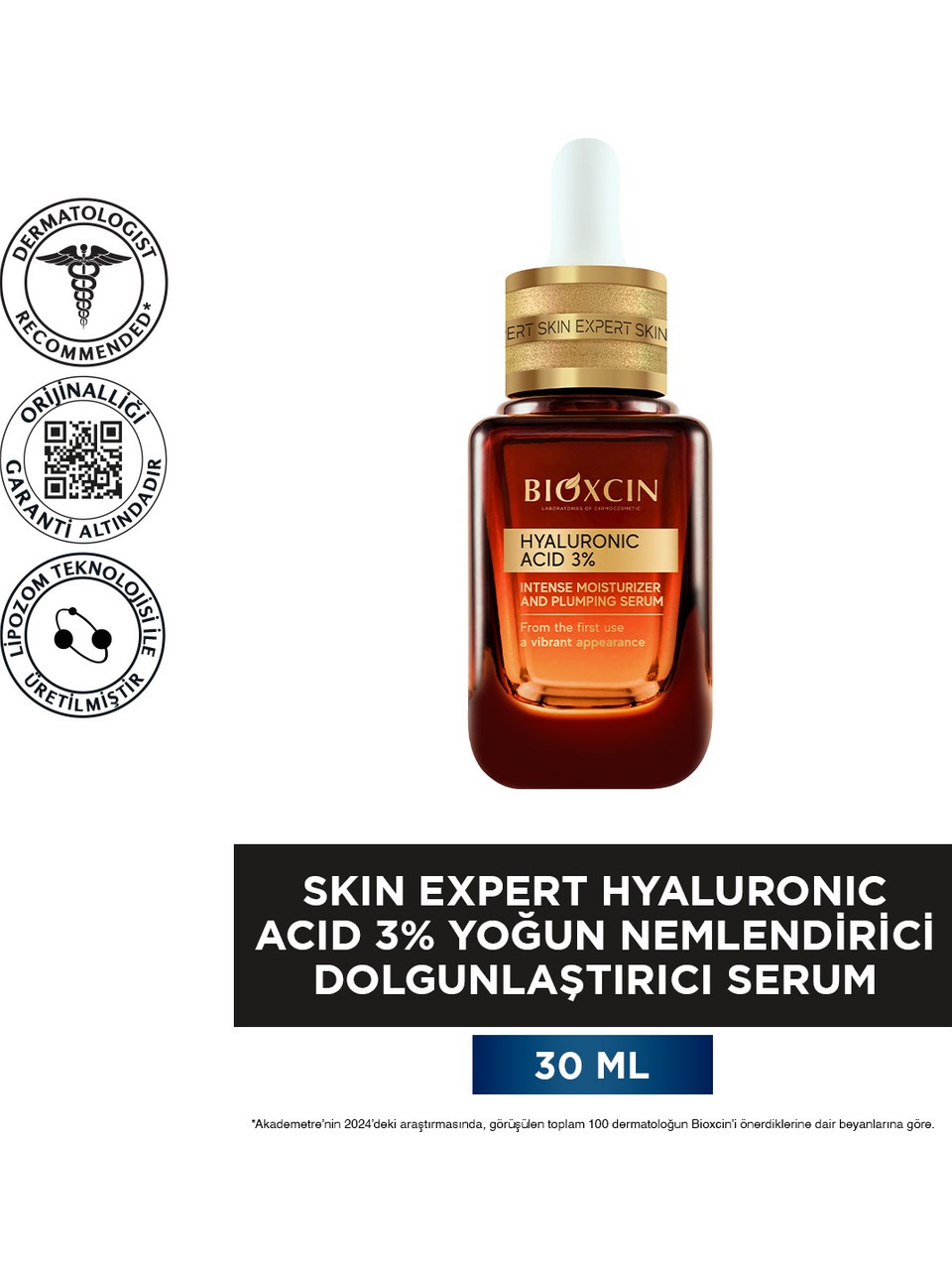 Bioxcin Hyaluronic Acid %3 Yoğun Nemlendirici Dolgunlaştırıcı Serum 30 ml