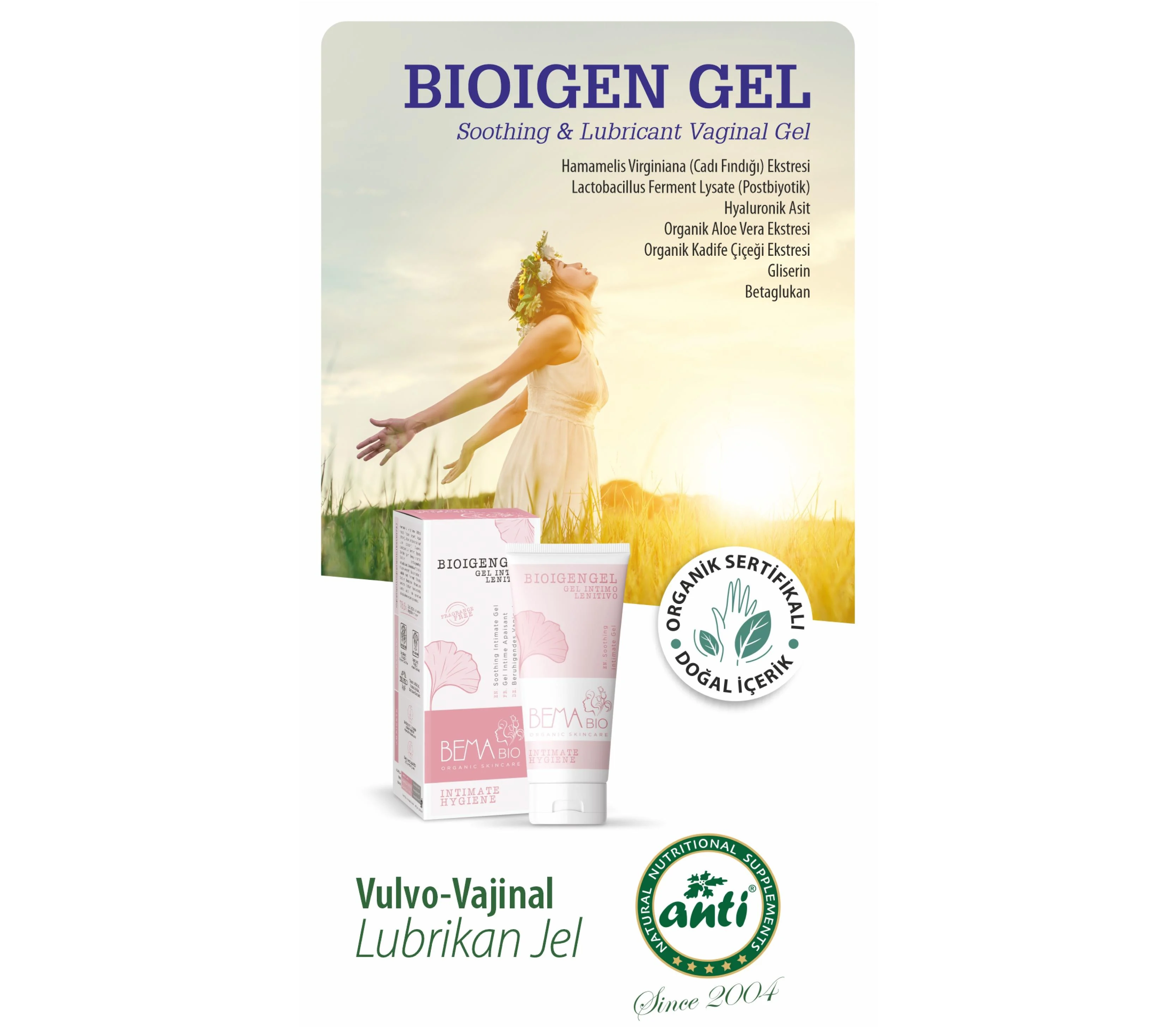 Bioigen Kayganlaştırıcı Jel Lubricant Gel (ORGANİK - KOKUSUZ)  (100 ML- 50 ML)