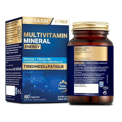 Nutraxin Multivitamin Mineral Enerji 60 Tablet