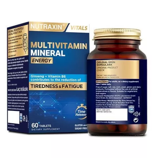 Nutraxin Multivitamin Mineral Enerji 60 Tablet